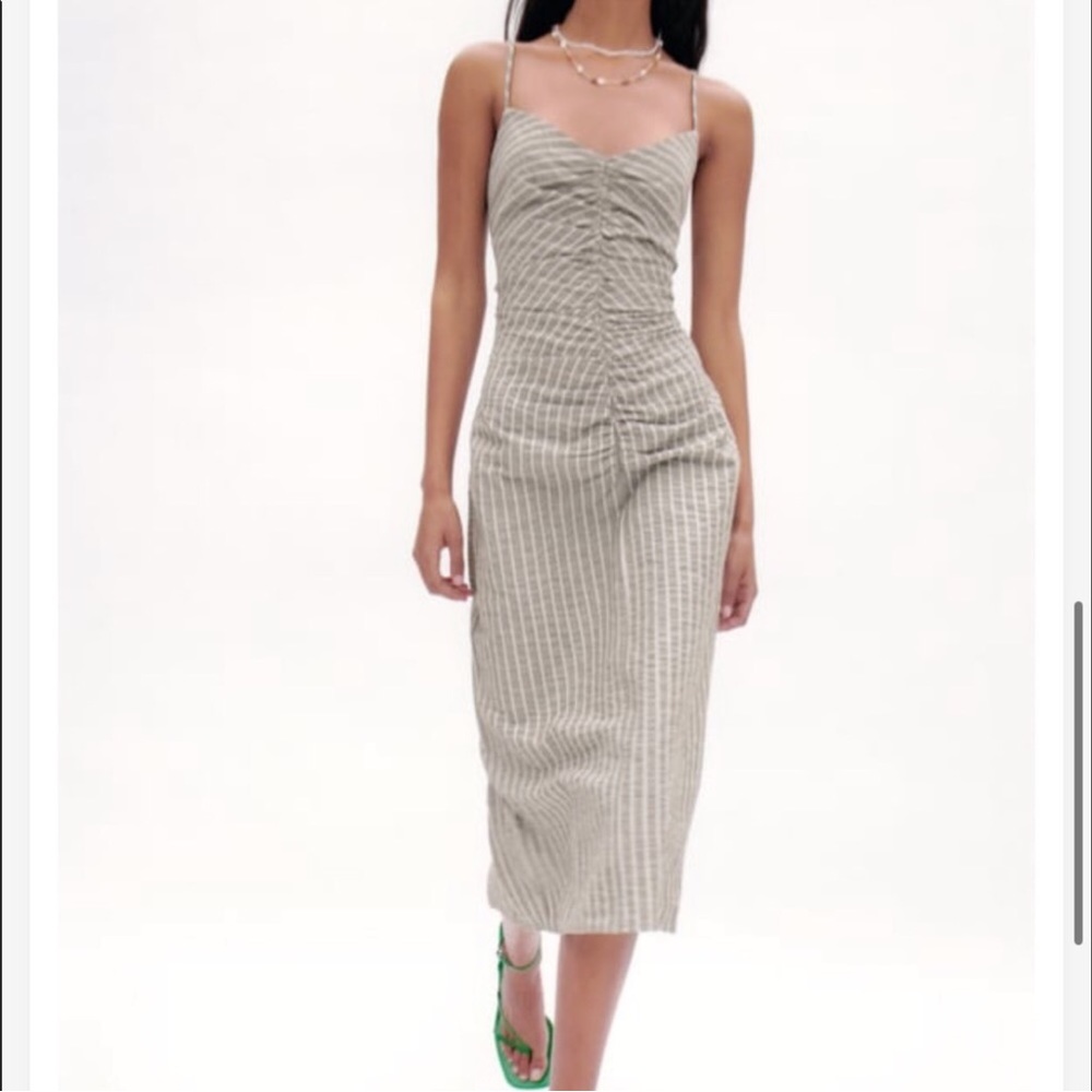 Zara Seafoam Pinstripe Maxi dress